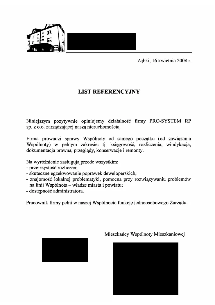 Referencje i opinie od klientów firmy PRO SYSTEM (13)