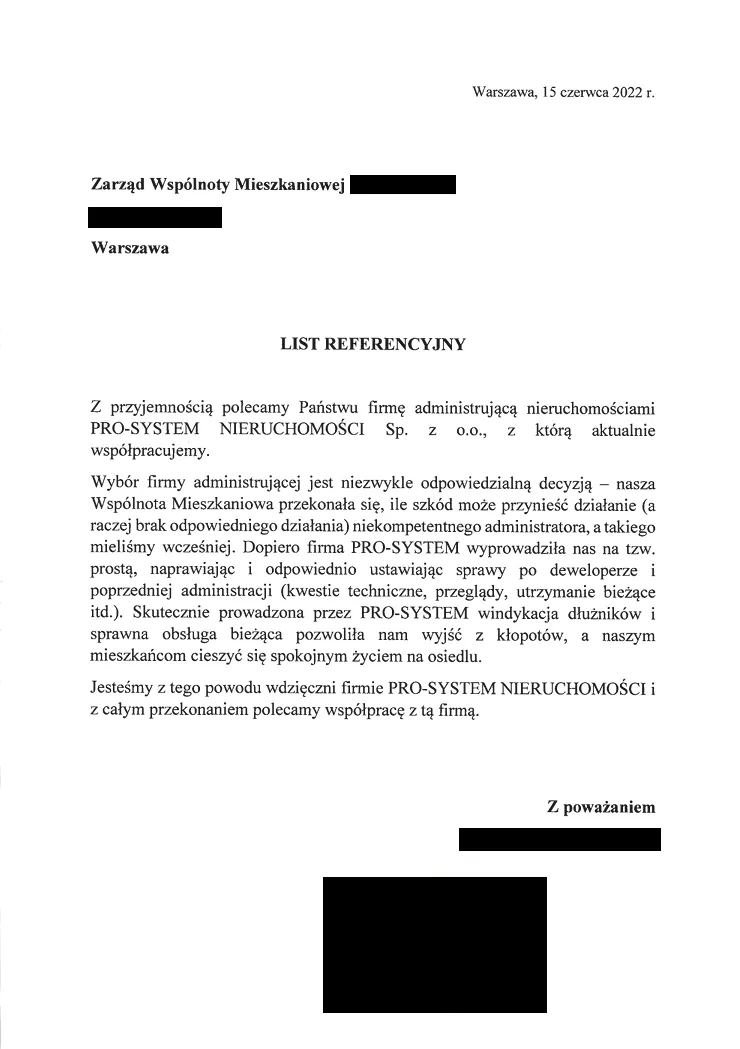 Referencje i opinie od klientów firmy PRO SYSTEM (18)